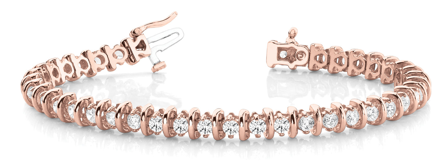 14K Rose Gold Diamond Bar Bracelet