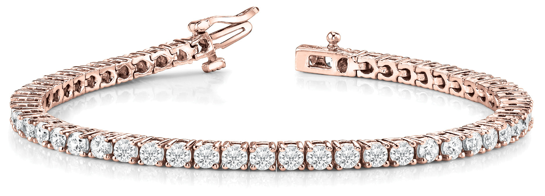 18K Rose Gold 13ct Diamond Line Bracelet