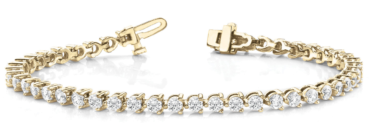 14K Yellow Gold 5ct Diamond In-Line Bracelet