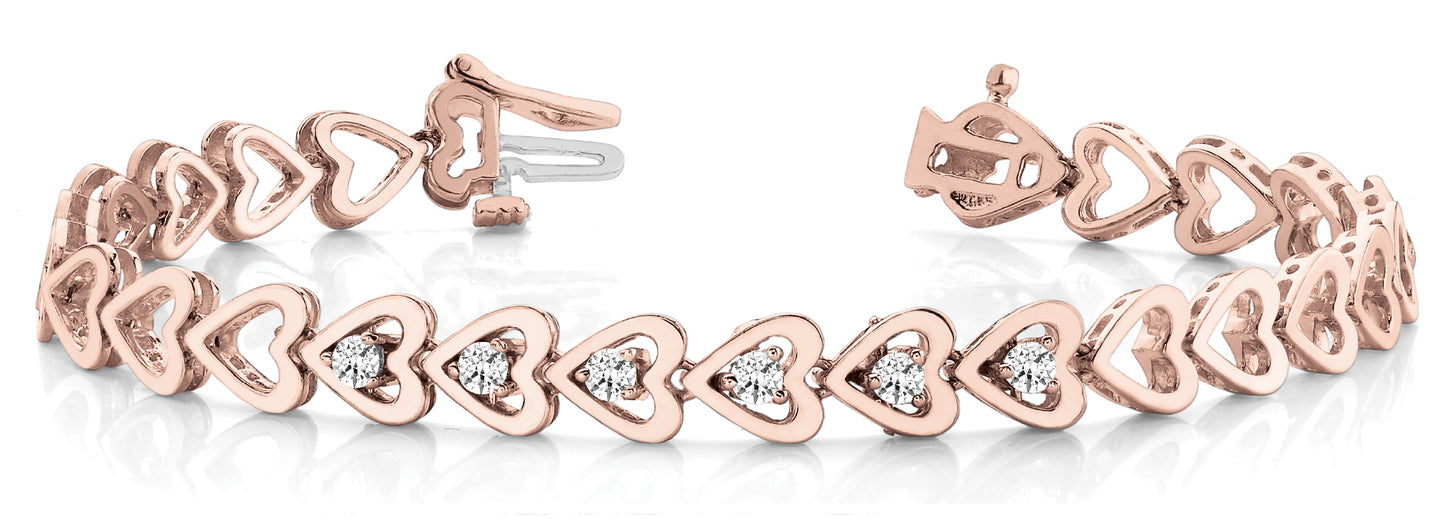 Rose Gold 1/4 CT Diamond Line Bracelet