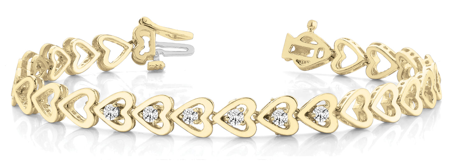 18K Yellow Gold 1/3 ct Diamond Tennis Bracelet