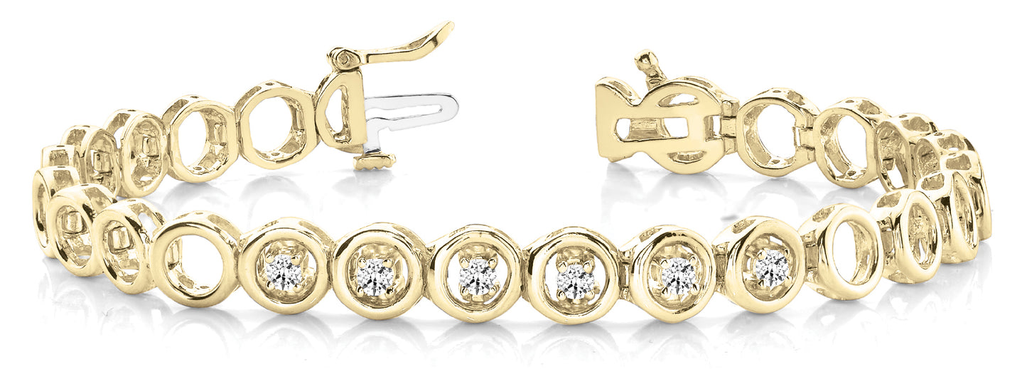 18K Yellow Gold Diamond Fashion Bracelet