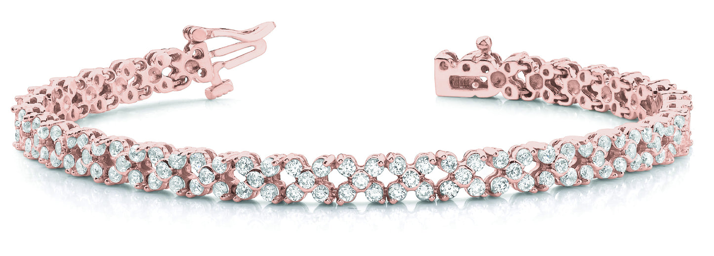 18K Rose Gold 6 CT Diamond Bracelet