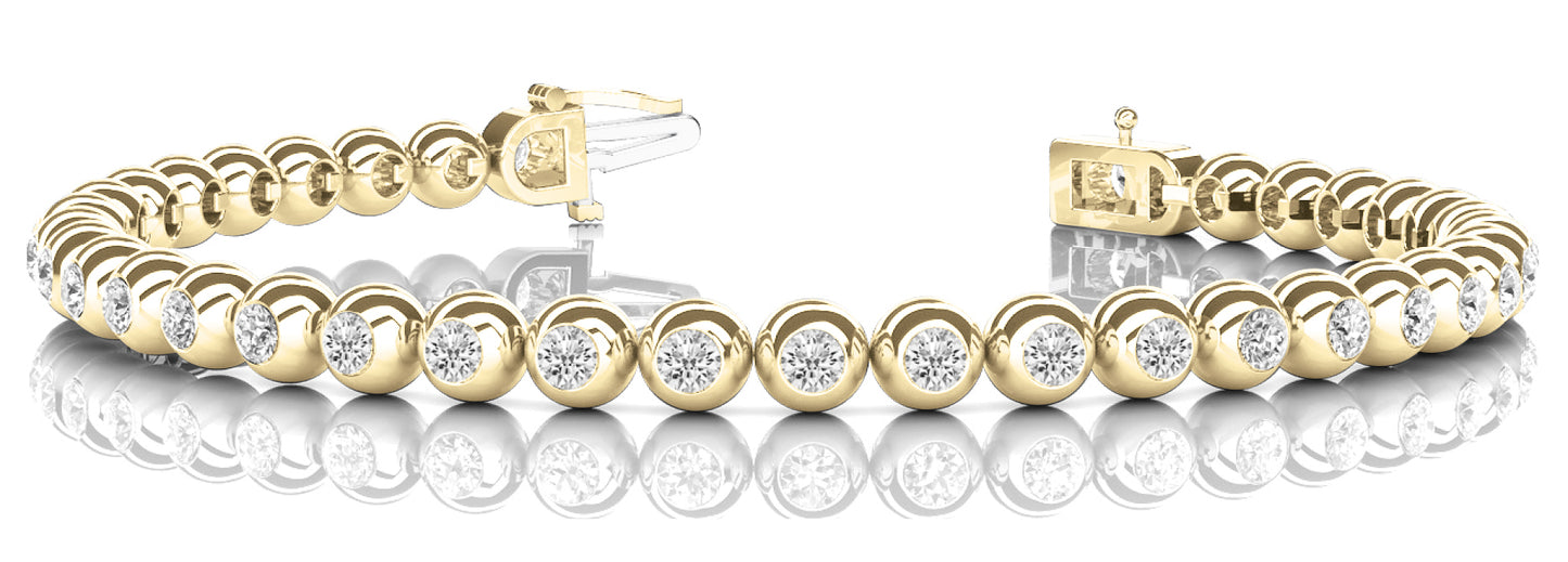 14K Yellow Gold 4ct Diamond In-Line Bracelet