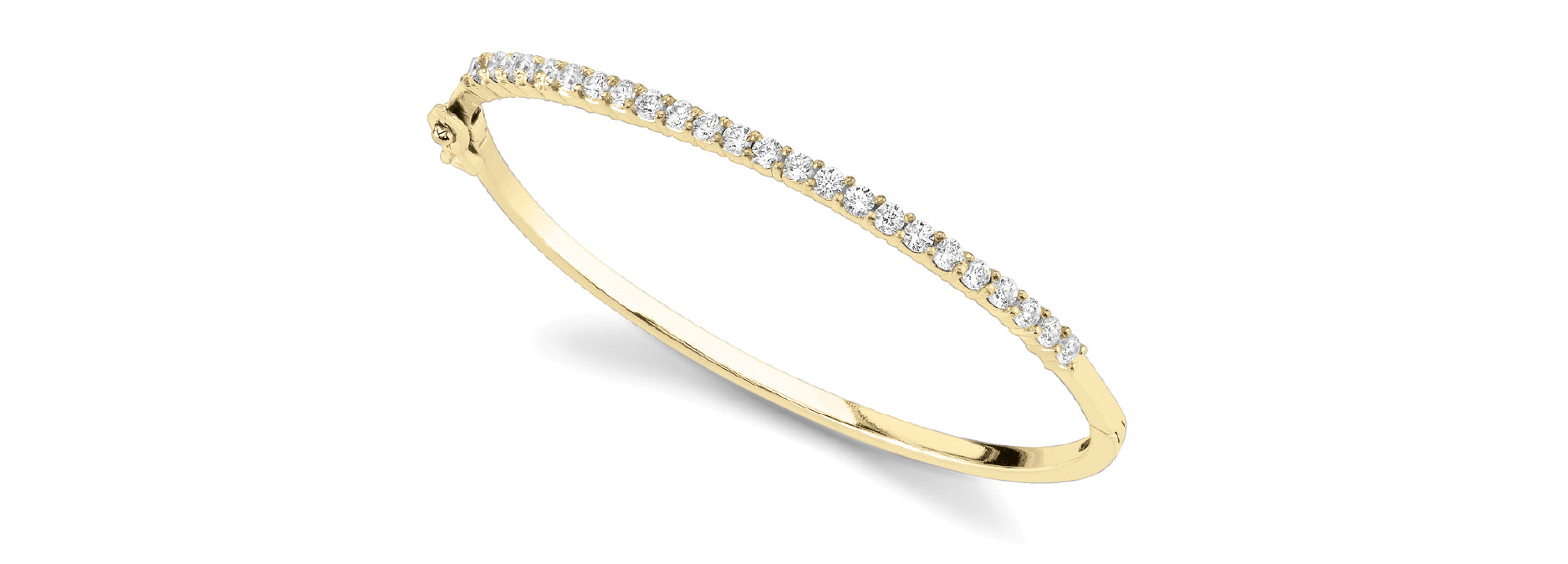 14K Yellow Gold 2.5ctw Round Diamond Bangle Bracelet