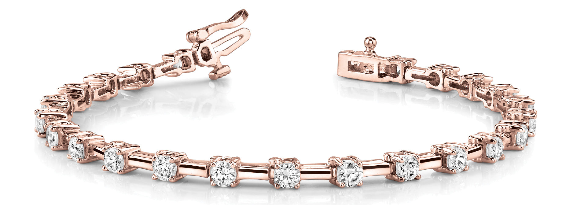 14K Rose Gold Diamond Tennis Bracelet