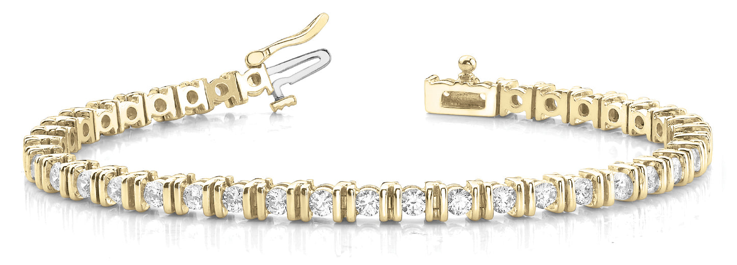 18K Yellow Gold Diamond Line Bracelet