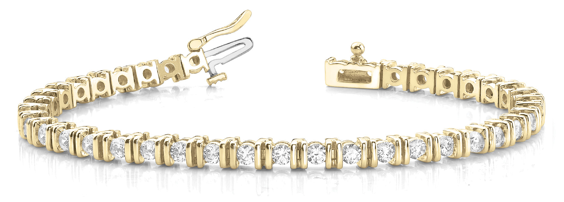 18K Yellow Gold Diamond Line Bracelet