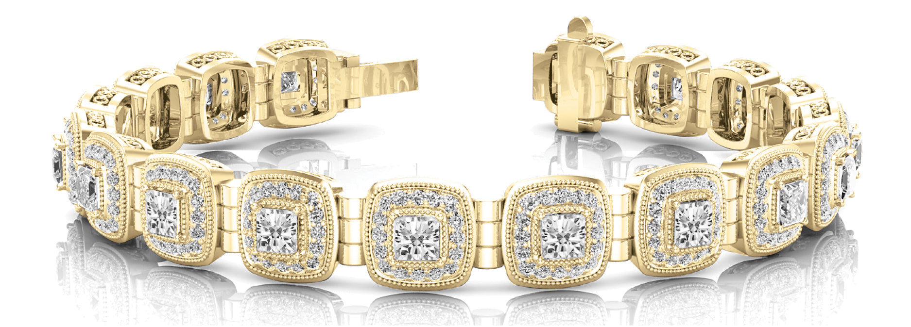 18K Yellow Gold Diamond Fashion Bracelet