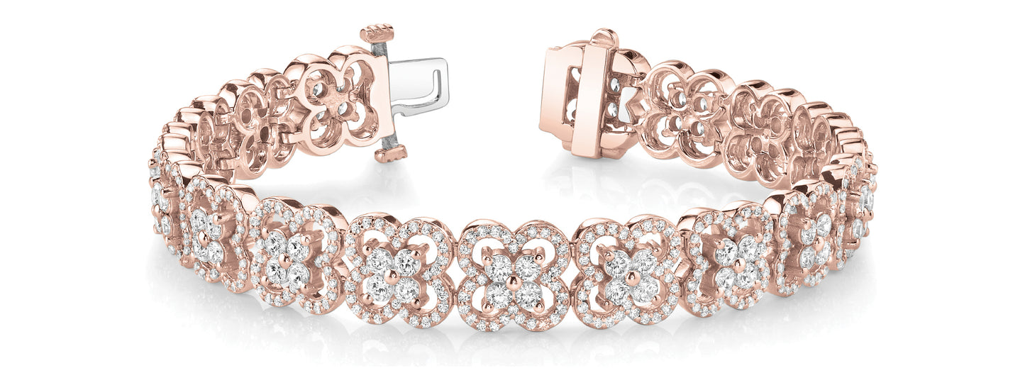 14K Rose Gold Multi-Diamond Fashion Bracelet