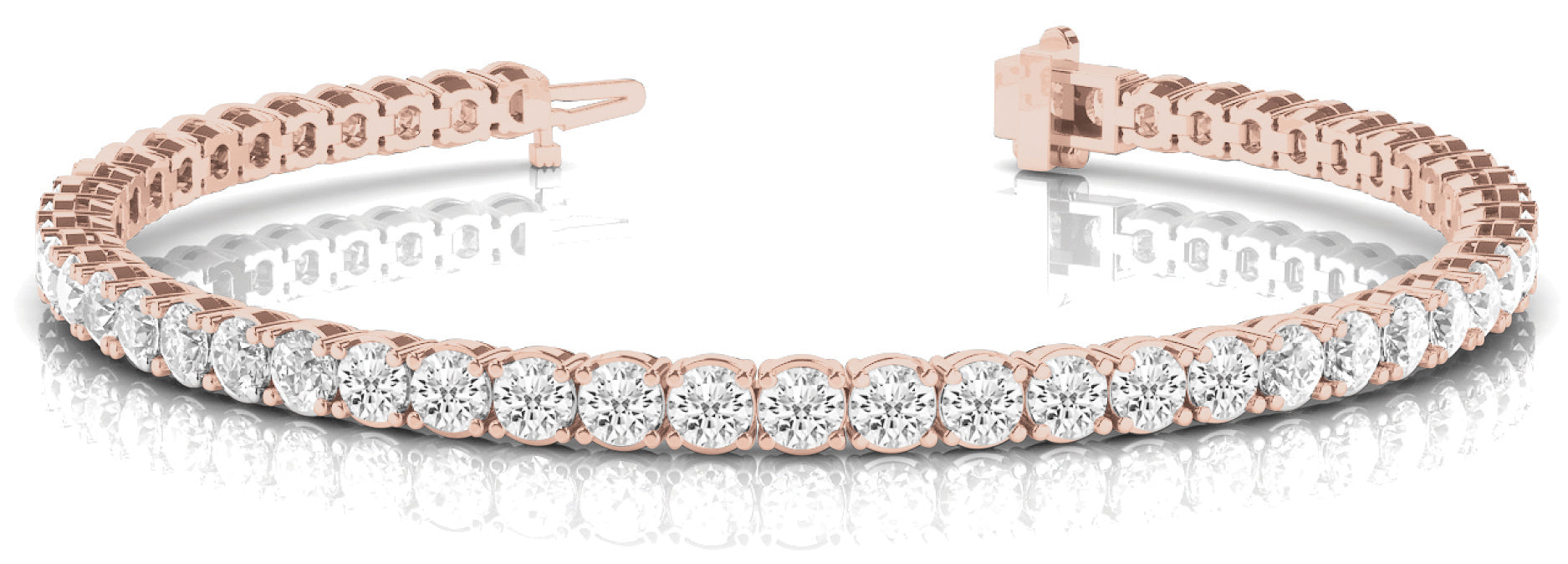 14K Rose Gold Diamond In-Line Bracelet
