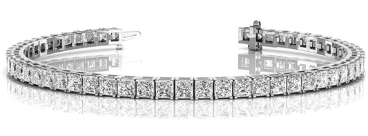 Multi-Diamond Square Line Precious Metal Bracelet