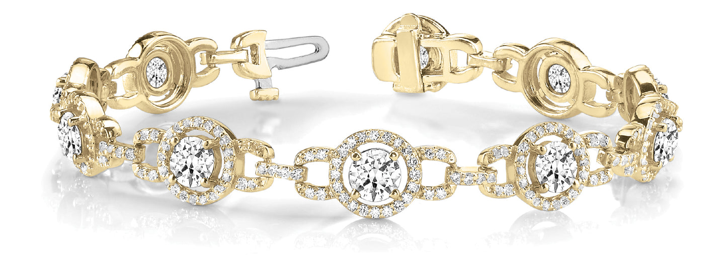 18K Yellow Gold Multi-Diamond Fashion Bracelet
