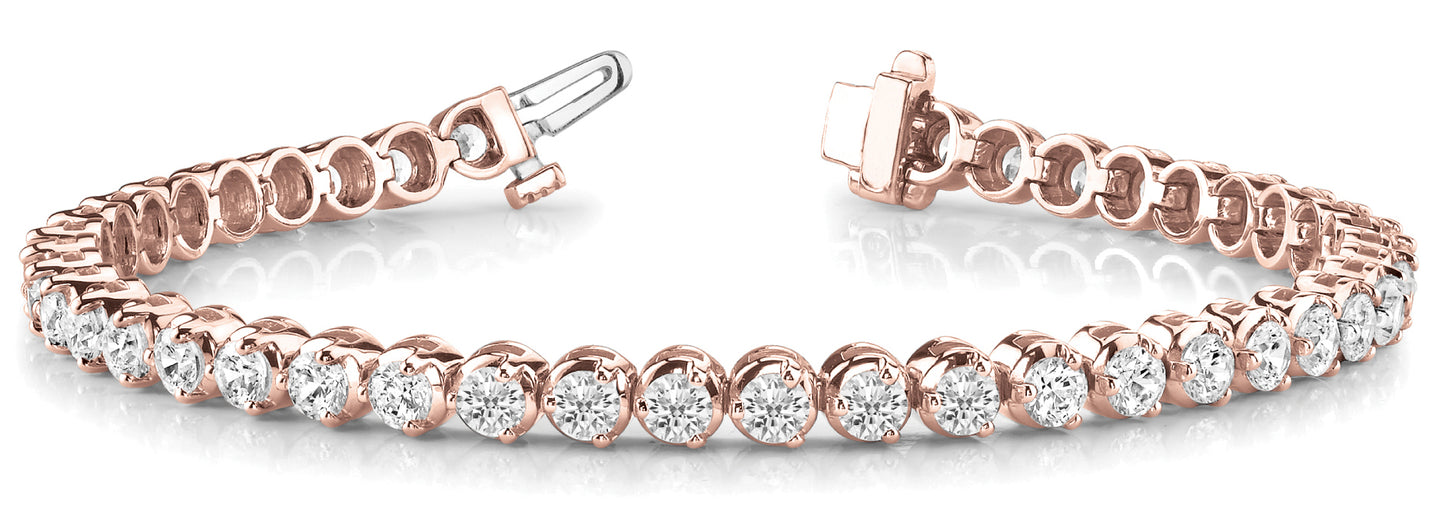 18K Rose Gold 14.5 CT Diamond In-Line Bracelet