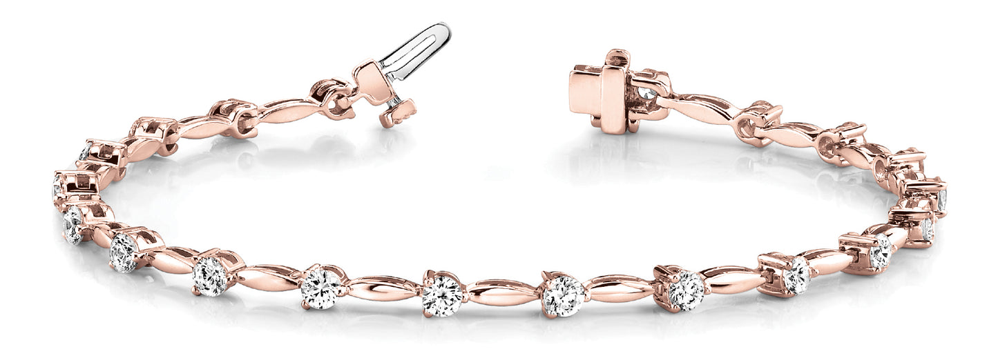 14K Rose Gold 4ct Diamond Fashion Bracelet