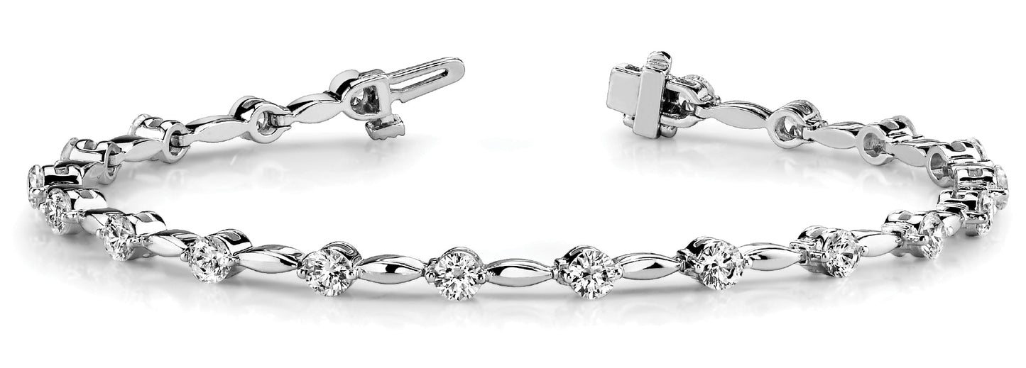 30-Stone Round Diamond Fashion Bracelet
