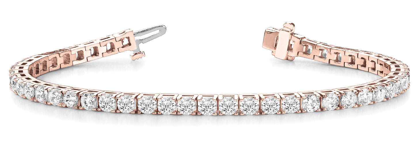 18K Rose Gold Diamond In-Line Bracelet