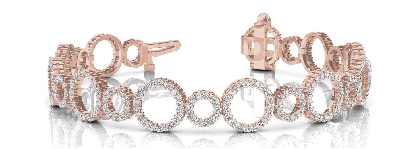 18K Rose Gold Multi-Diamond Fashion Bracelet