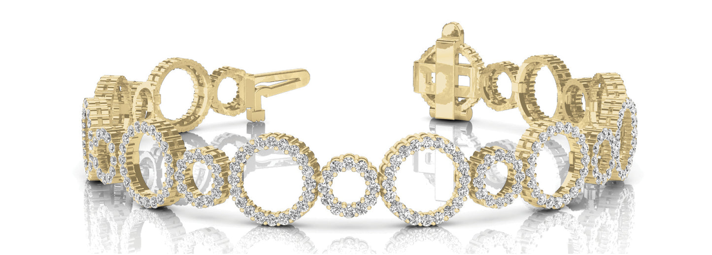 14K Yellow Gold 6ctw Round Diamond Fashion Bracelet
