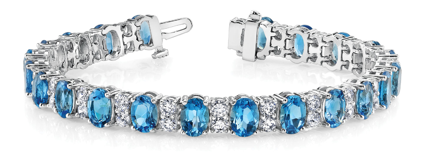 Multi-Diamond Precious Metal Bracelet