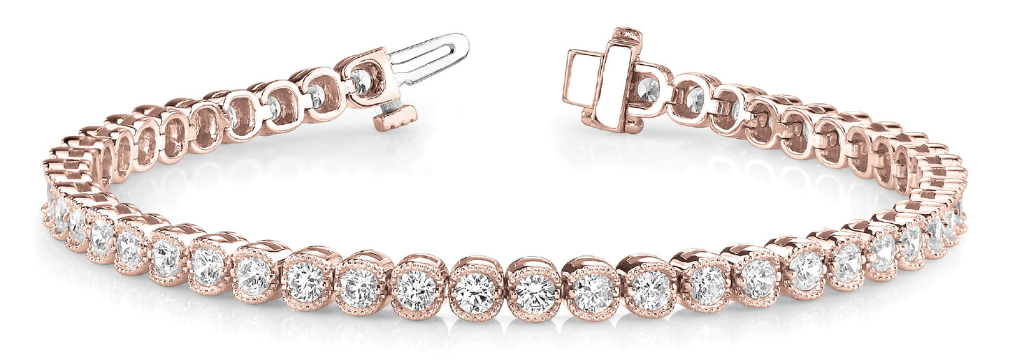 Rose Gold 5 CT Diamond Line Bracelet