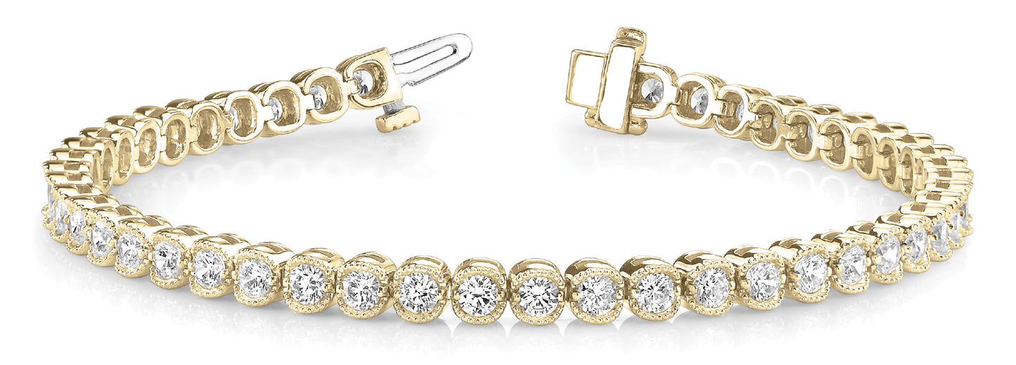 18K Yellow Gold 5 CT Diamond Line Bracelet