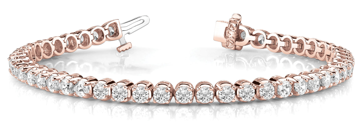 14K Rose Gold 6.88 CT Diamond In-Line Bracelet