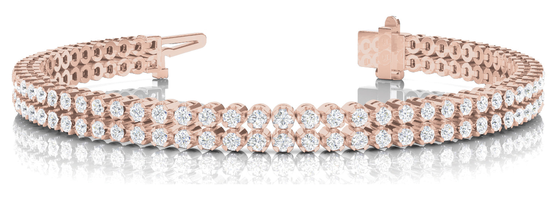 14K Rose Gold Diamond Multi-Row Bracelet