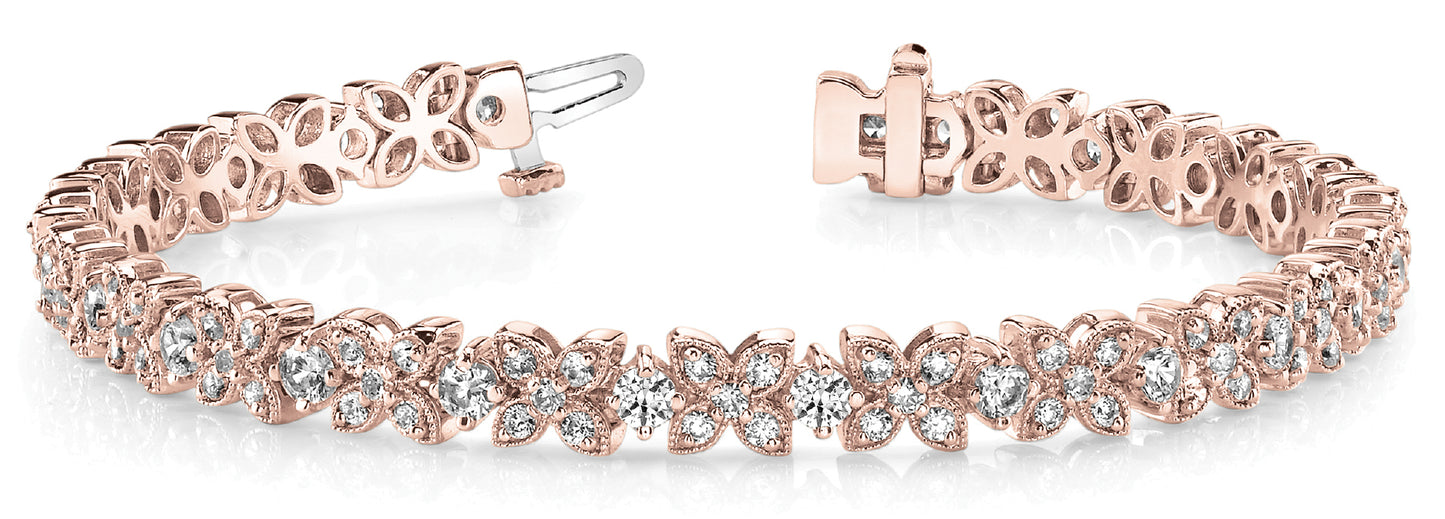 Rose Gold 3.25 CT Diamond Tennis Bracelet