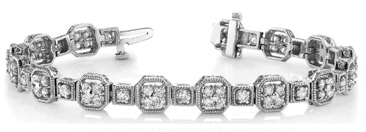 Vintage Diamond Multi-Stone Gold Bracelet