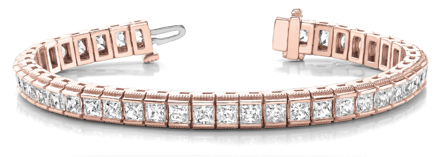 18K Rose Gold 6.5 CT Diamond Line Bracelet