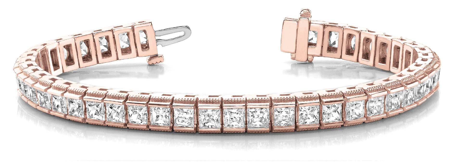Rose Gold Square Diamond Line Bracelet