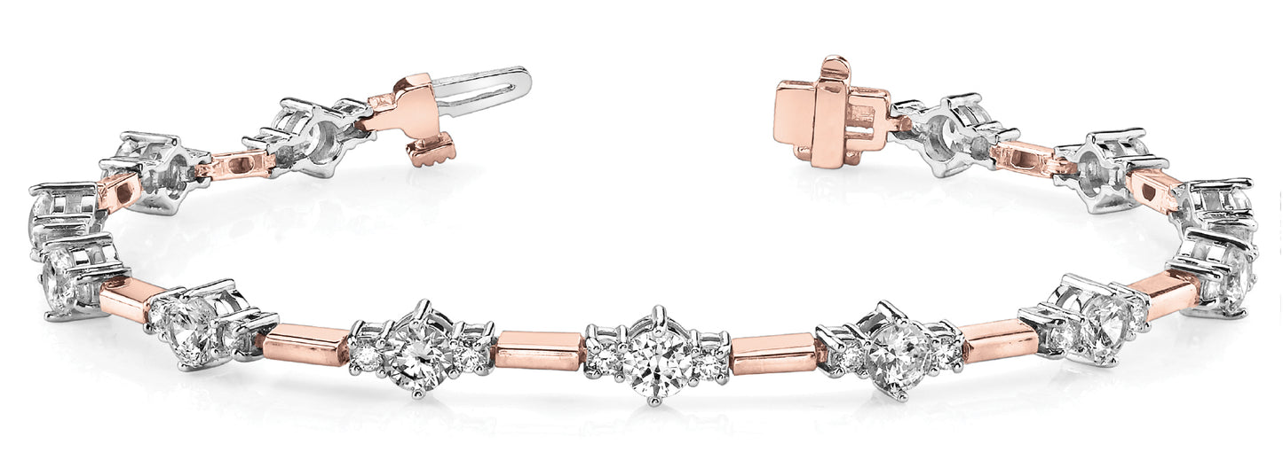 18K Rose Gold 2ct Diamond Fashion Bracelet