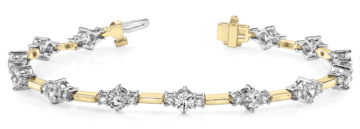 18K Yellow Gold 3 CT Diamond Fashion Bracelet