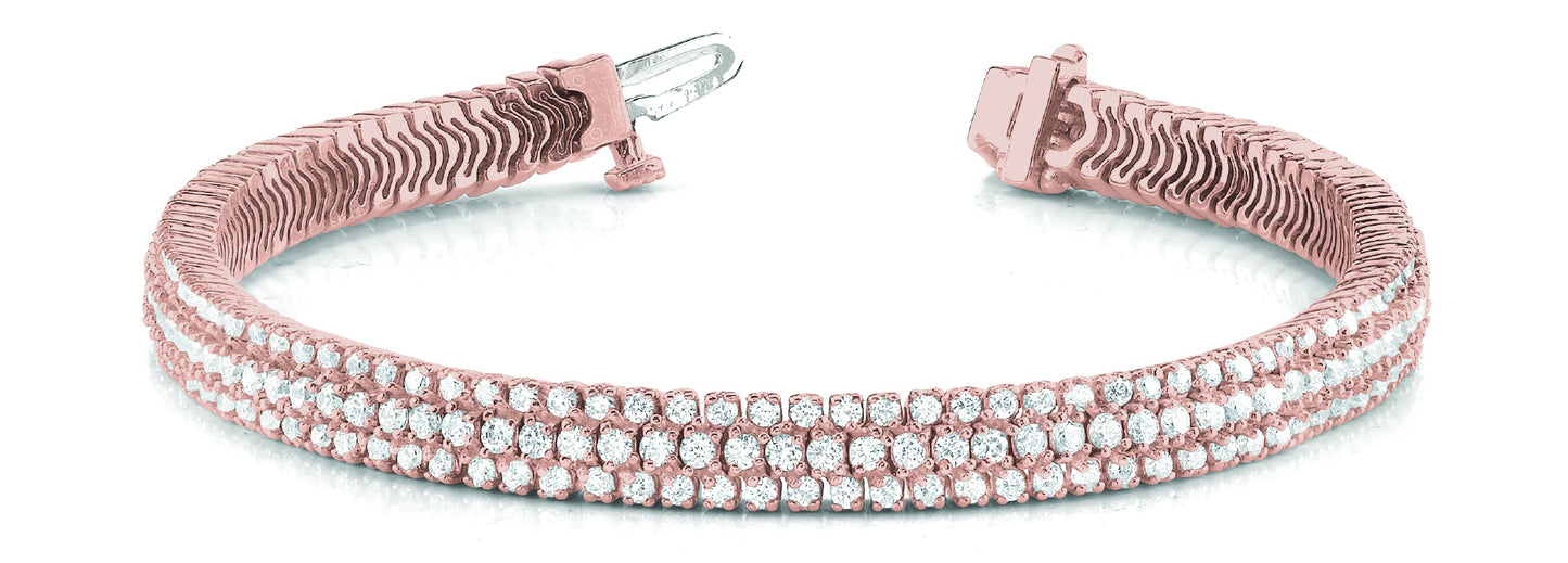 18K Rose Gold Diamond Multi-Row Bracelet