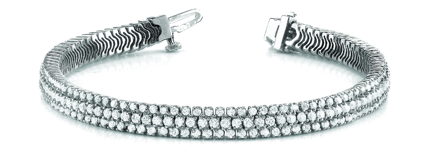 Multi-Row Diamond Tennis Bracelet