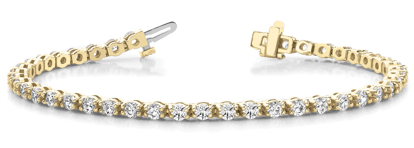 14K Yellow Gold Diamond In-Line Tennis Bracelet