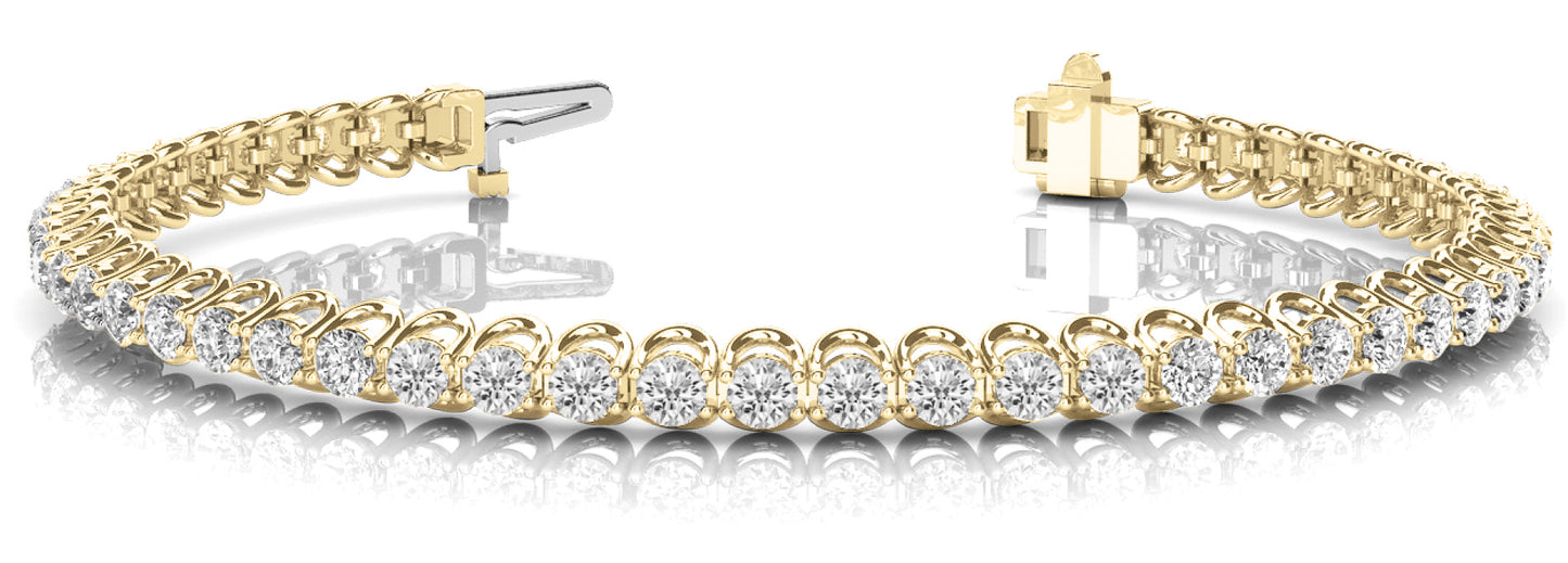 18K Yellow Gold Round Diamond Fashion Bracelet