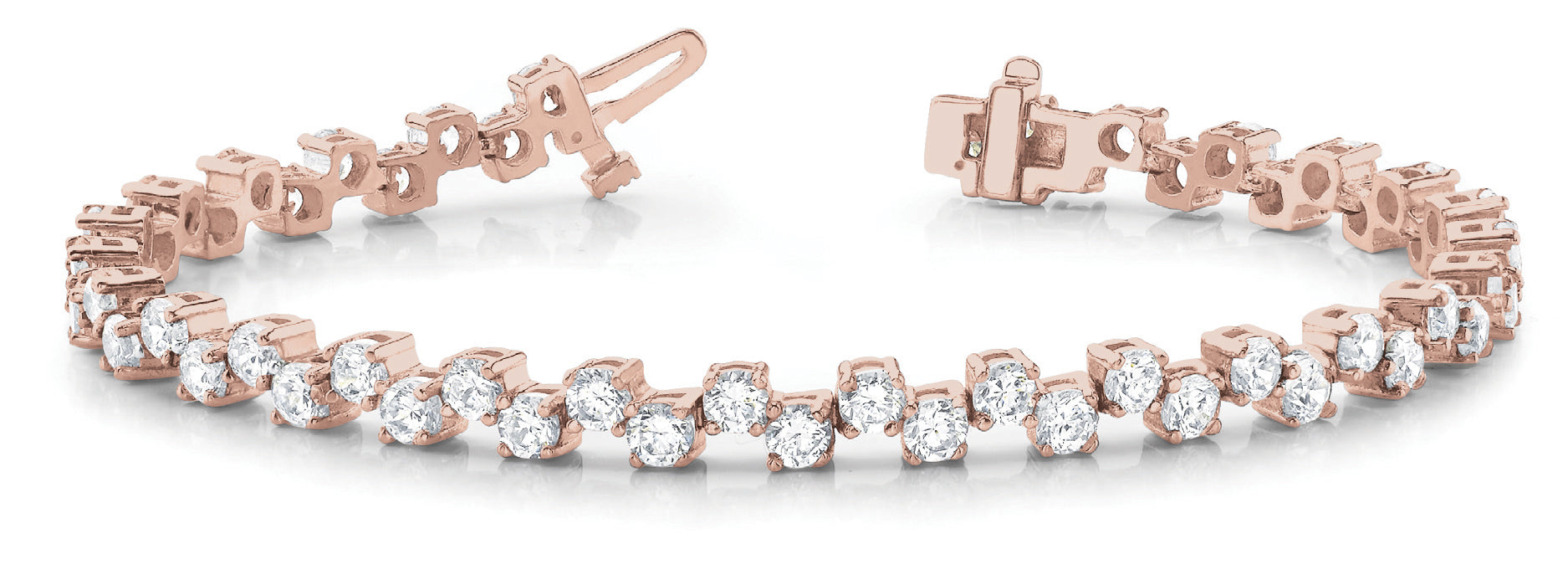 18K Rose Gold 8+ CT Diamond Fashion Bracelet