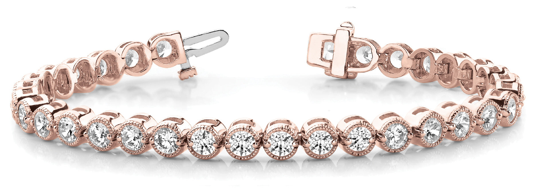 18K Rose Gold 8.25 CT Diamond Line Bracelet
