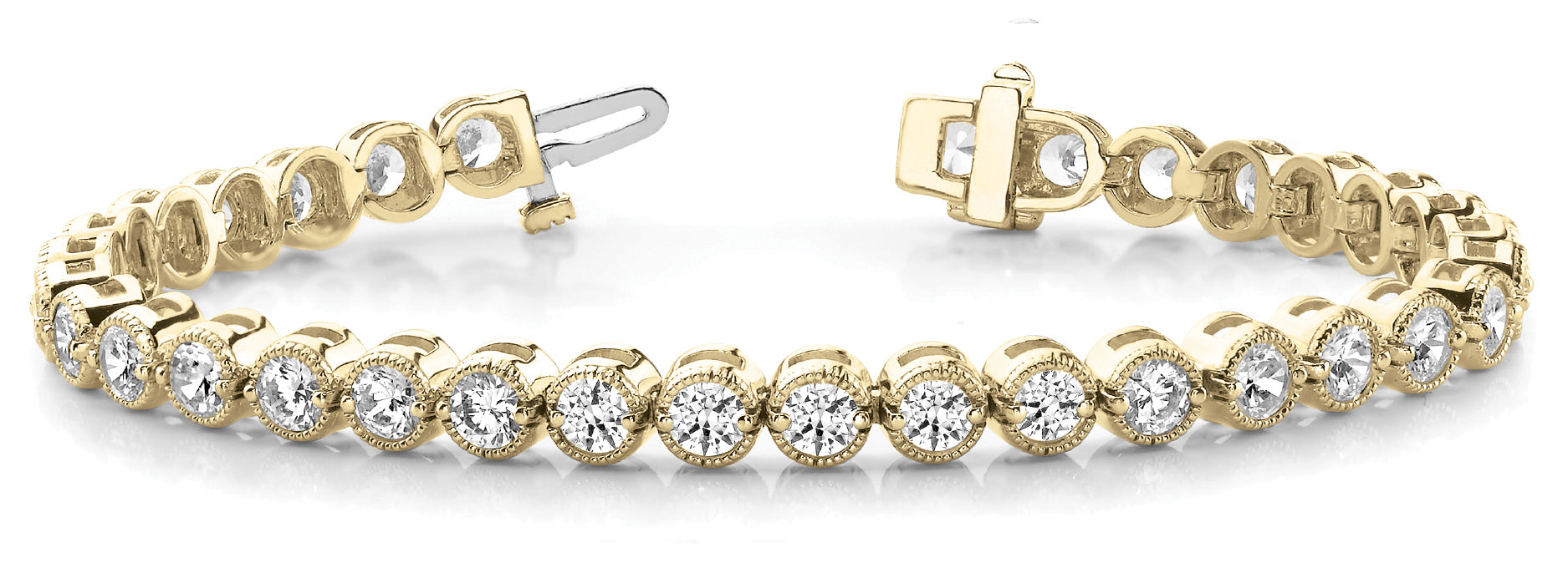 14K Yellow Gold 5.76 CT Diamond Line Bracelet