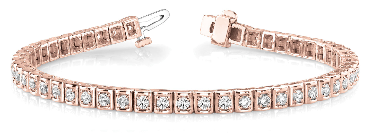 18K Rose Gold Diamond Fashion Bracelet