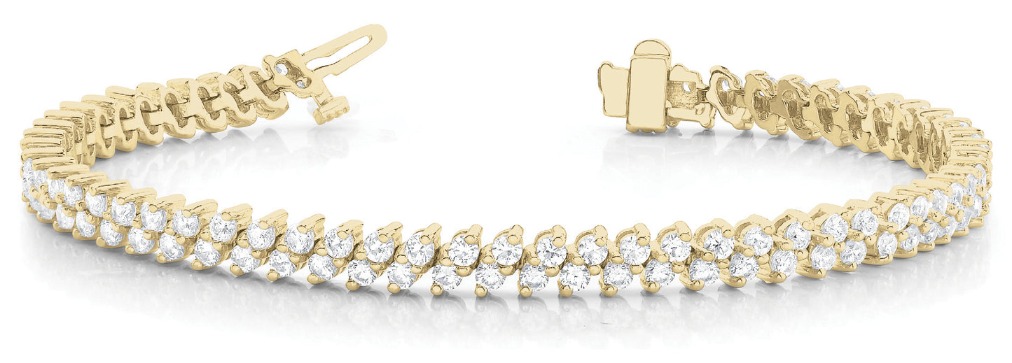 18K Yellow Gold 4ct Diamond Multi-Row Bracelet