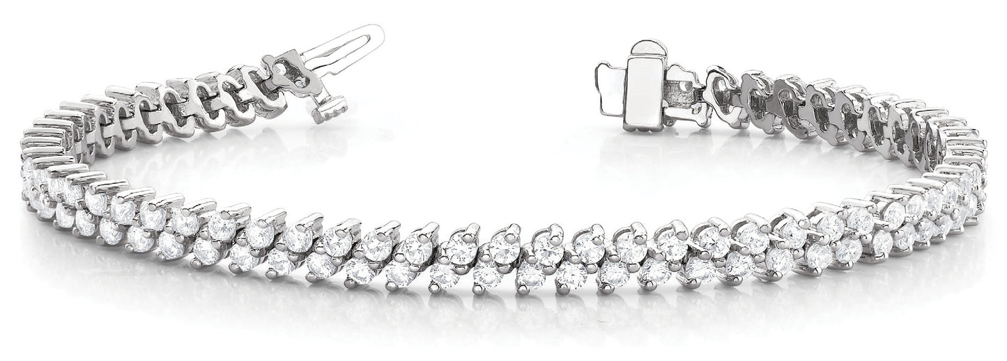 Multi Row Diamond Line Bracelet