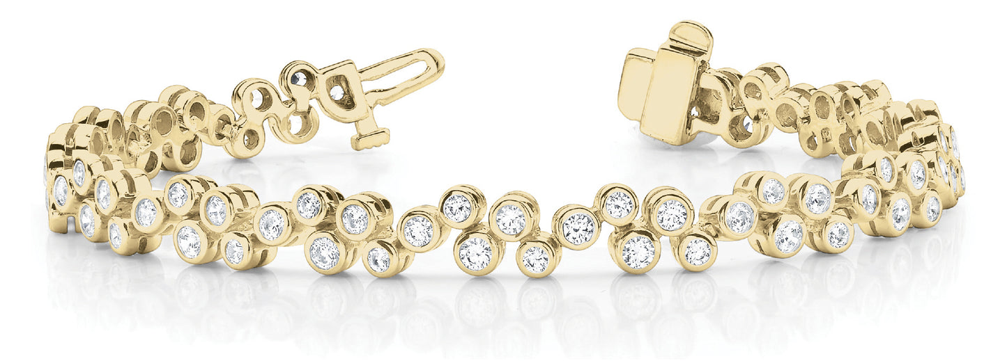 18K Yellow Gold Round Diamond Fashion Bracelet