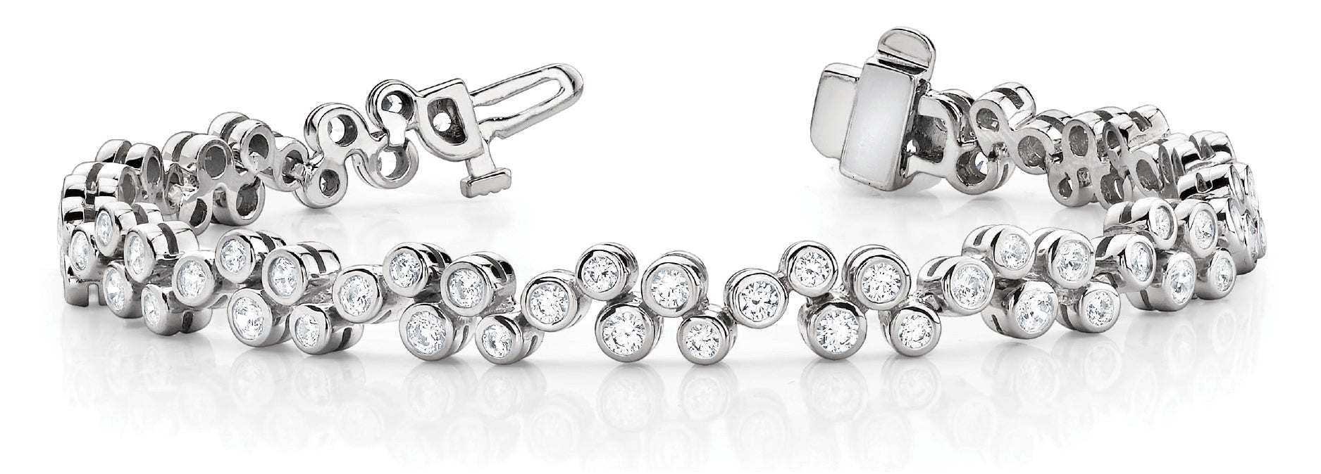 Multi-Diamond Round Precious Metal Bracelet