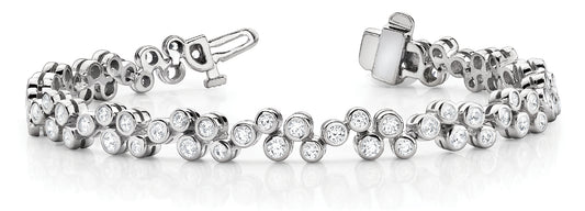 Multi-Diamond Round Precious Metal Bracelet
