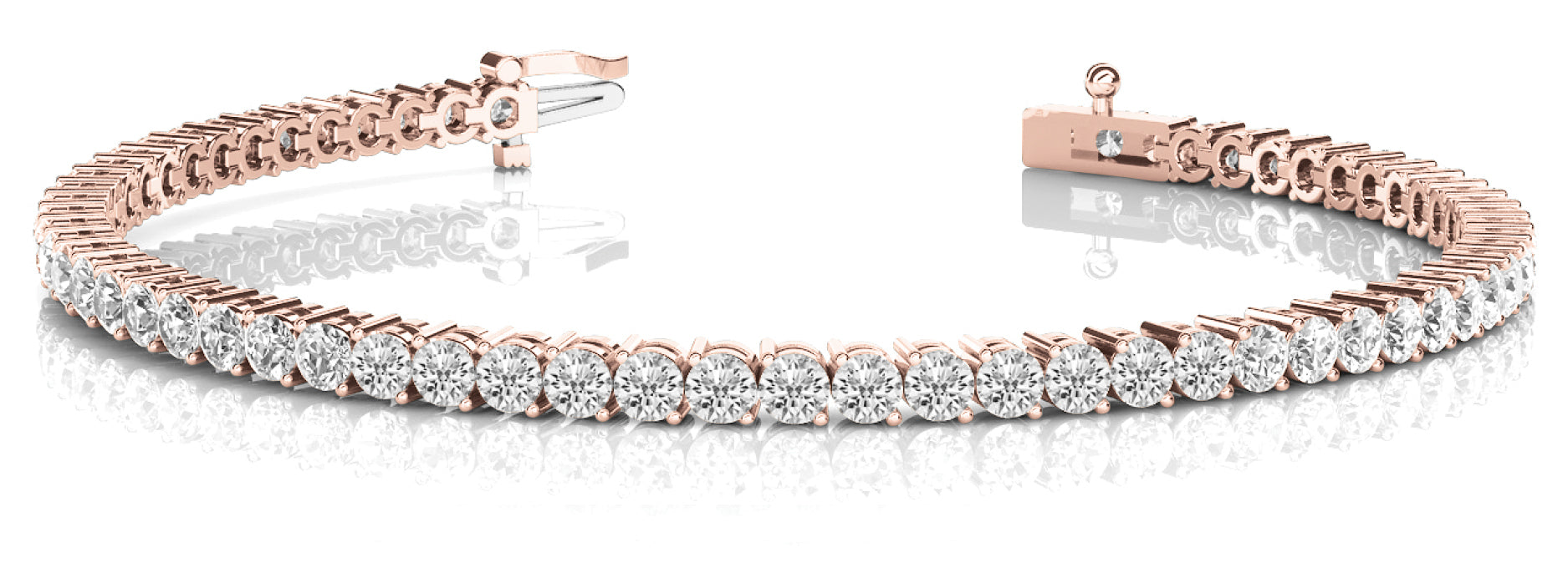 18K Rose Gold 11ct Diamond Line Bracelet