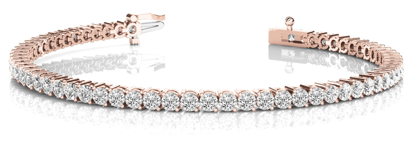 18K Rose Gold 6ctw Round Diamond Fashion Bracelet