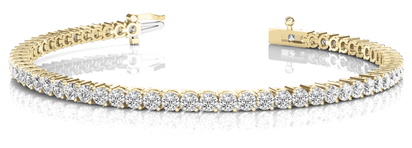 18K Yellow Gold 2ct Diamond Line Bracelet
